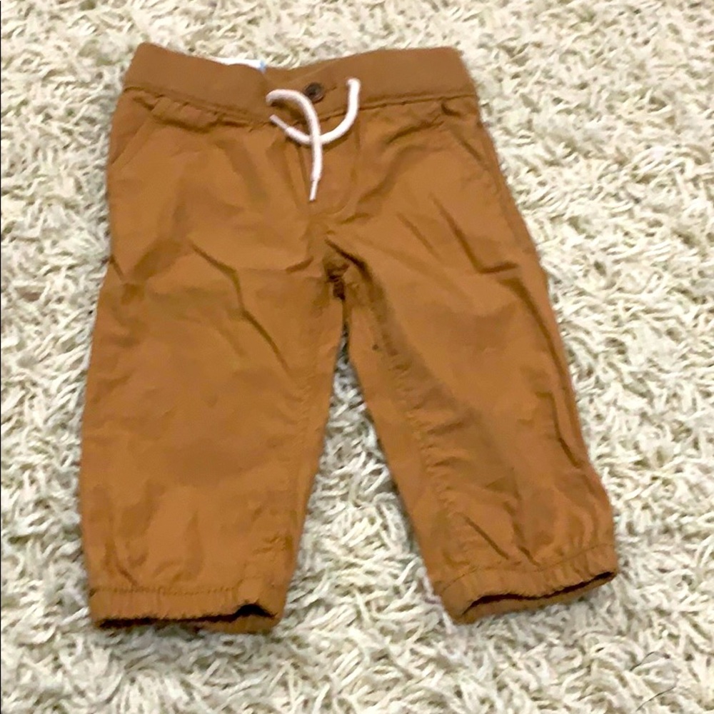 Khaki styled jogger pants.